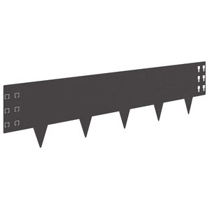 vidaXL Acabamento para Gramado 10 unid. 100 x 25 cm A&ccedil;o Preto