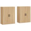 vidaXL Arm&aacute;rios de parede 2 pcs 69,5x34x90 cm carvalho sonoma