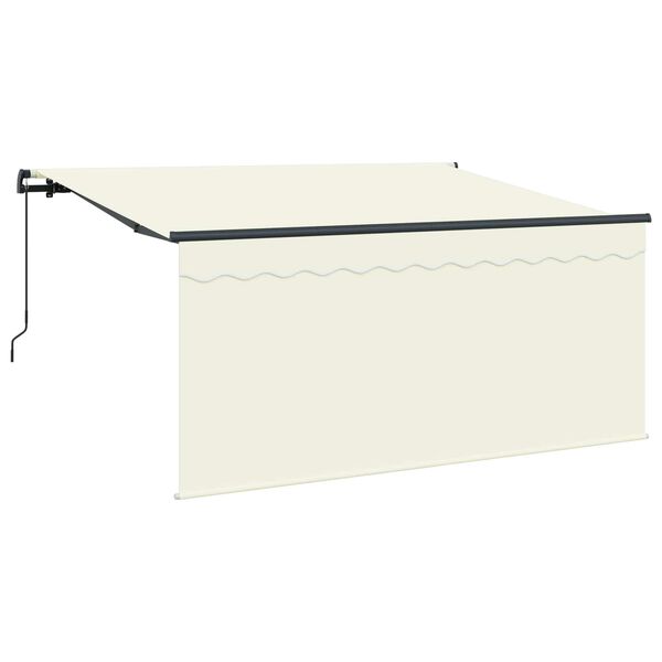 vidaXL Toldo Retr&aacute;til Manual Creme 300 x 200 cm Poli&eacute;ster e Alum&iacute;nio