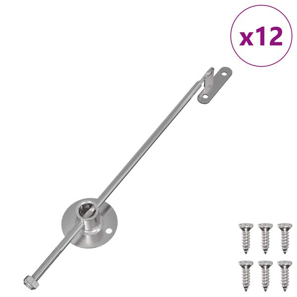 vidaXL Dobradi&ccedil;a de Barra 12 pcs Prateado 190 mm Ferro
