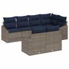 vidaXL Conjunto de Sof&aacute; de Jardim 7 pcs Cinza e Azul Marinho vime PE
