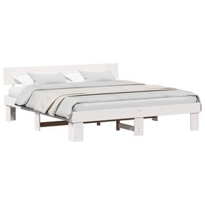 vidaXL Estrutura da Cama com cabeceira Branco 200 x 200 cm