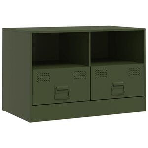 vidaXL M&oacute;vel de TV 67x39x44 a&ccedil;o verde azeitona