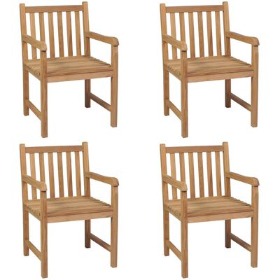 vidaXL Cadeiras de exterior 4 pcs madeira de teca maciça