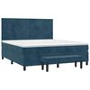 vidaXL Cama com molas/colch&atilde;o 180x200 cm veludo azul-escuro