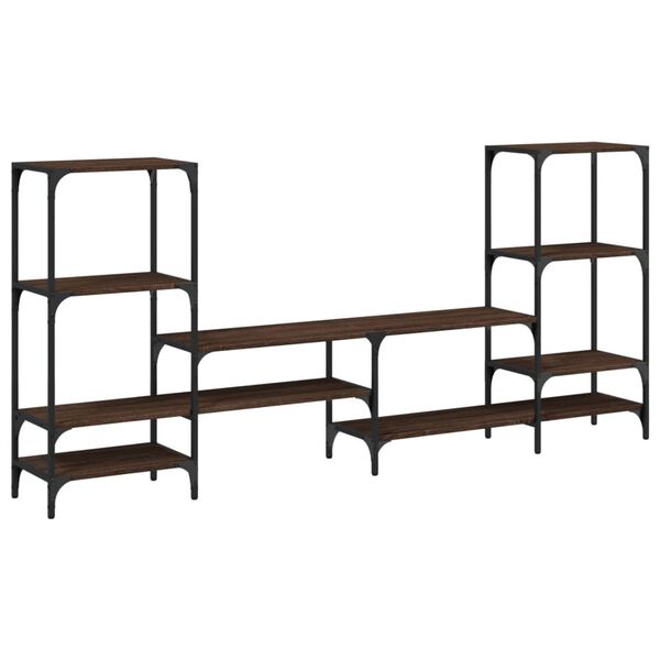 vidaXL Armário TV 206,5x28,5x95cm derivados madeira carvalho castanho