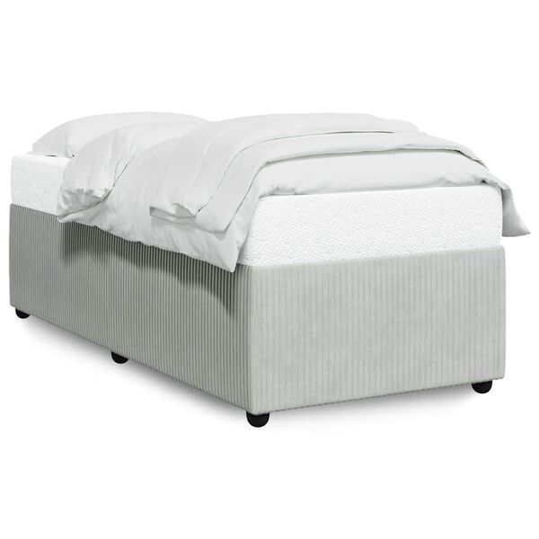 vidaXL Estrutura de cama sem colchão 90x190 cm veludo cinzento-claro