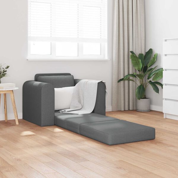 vidaXL Sof&aacute;-Cama Cinza Escuro 98 x 71 x 83 cm tecido