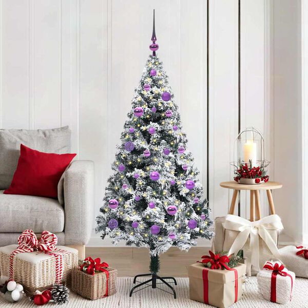 vidaXL &Aacute;rvore de Natal Artificial Branco 150 cm PVC, A&ccedil;o e Pl&aacute;stico