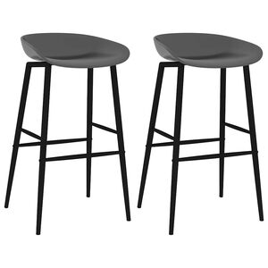 vidaXL Cadeiras de bar 2 pcs cinzento