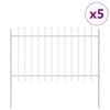 vidaXL Cerca para Jardim WOERDEN 5 unid. 8,5 x 0,8 m Branco