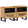 vidaXL Mesas de cabeceira 2 pcs 40x34x46 cm mangueira &aacute;spera maci&ccedil;a