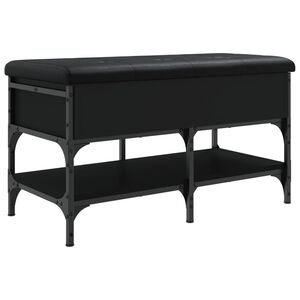 vidaXL Banco sapateira 82x42x45 cm derivados de madeira preto