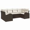 vidaXL Conjunto de Sof&aacute; de Jardim com almofada 6 pcs Castanho