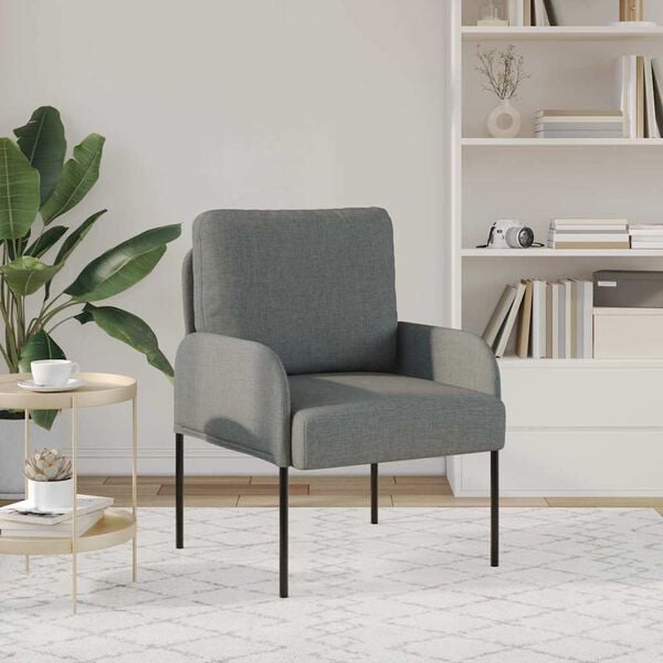 vidaXL Sof&aacute;s com almofada 55cm Cinza Escuro Contraplacado