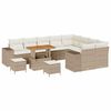 vidaXL Conjunto de Sof&aacute; de Jardim 12 unid. Bege vime PE