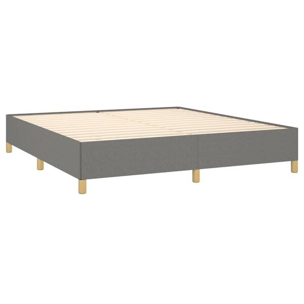 vidaXL Estrutura de cama sem colch&atilde;o 160x200 cm tecido cinzento-escuro
