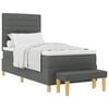 vidaXL Cama Box com cabeceira Cinzento escuro 200 x 90 cm tecido