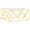 vidaXL Mesa de centro 80x80x40 cm a&ccedil;o inoxid&aacute;vel e vidro