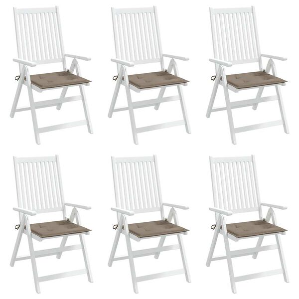 vidaXL Almofadões p/ cadeiras jardim 6 pcs oxford cinza-acastanhado