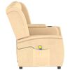 vidaXL Poltrona massagem 4 lug. reclin&aacute;vel c/ suporte copo creme