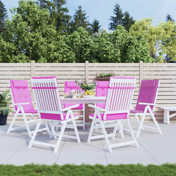 vidaXL Almofad&otilde;es p/ cadeira encosto alto 6 pcs tecido oxford rosa