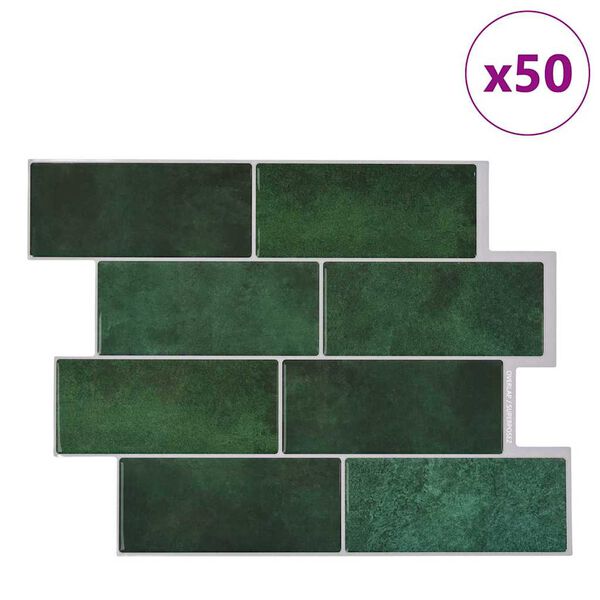 vidaXL Azulejo Subterr&acirc;neo 50 pcs Verde Escuro 29 x 21 cm