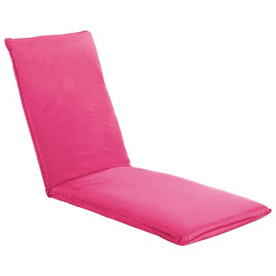 vidaXL Espreguiçadeira dobrável tecido oxford rosa