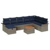 vidaXL Conjunto de Sof&aacute; de Jardim 9 unid. Cinzeto vime PE