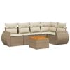 vidaXL 6 pcs conjunto de sof&aacute;s p/ jardim com almofad&otilde;es vime PE bege