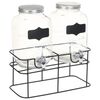 vidaXL Dispensadores de bebidas 2 pcs com suporte 2 x 4 L vidro