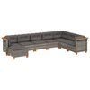 vidaXL 8 pcs conjunto sof&aacute;s de jardim c/ almofad&otilde;es vime PE cinzento
