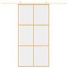 vidaXL Porta deslizante 102,5x205 cm vidro ESG/alum&iacute;nio dourado