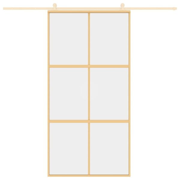 vidaXL Porta deslizante 102,5x205 cm vidro ESG/alum&iacute;nio dourado