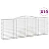 vidaXL Cestos gabi&atilde;o arqueados 10pcs 400x50x140/160 ferro galvanizado