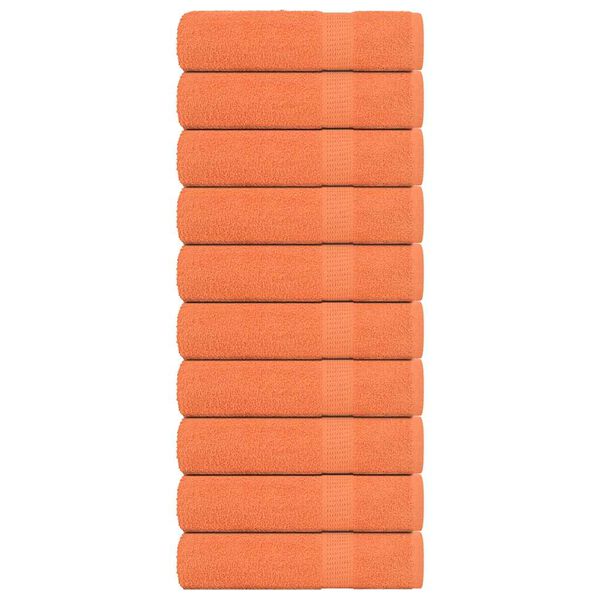 vidaXL Toalhas de m&atilde;os FROGN 10 pcs 50x100 cm 360 g/m&sup2; laranja