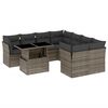 vidaXL 9 pcs conjunto sof&aacute;s p/ jardim com almofad&otilde;es vime PE cinzento