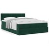vidaXL Estrutura de cama otomana com colch&atilde;o 140x190cm verde escuro
