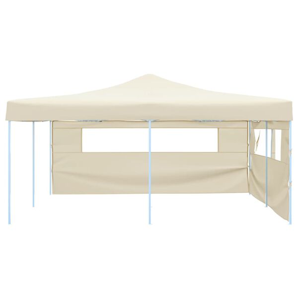 vidaXL Tenda dobr&aacute;vel com 2 paredes laterais 5x5 m creme