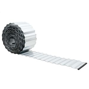 vidaxl Borda de Grama Prateado 1000 x 15 x 0.03 cm A&ccedil;o Galvanizado