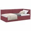 vidaXL Estrutura de Cama de Canto Vinho Vermelho 90 x 200 cm tecido