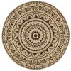 vidaXL Tapete artesanal em juta com impress&atilde;o a castanho escuro 150 cm
