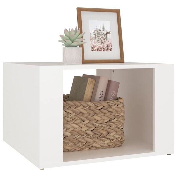 vidaXL Mesa de cabeceira 57x55x36 derivados de madeira branco