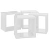 vidaXL Prateleiras parede forma de cubo 4pcs 22x15x22 cm branco brilh.