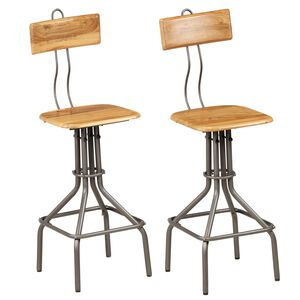 vidaXL Cadeiras de bar 2 pcs madeira teca recuperada maci&ccedil;a