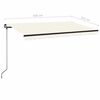 vidaXL Toldo retr&aacute;til manual com LED 450x350 cm cor creme