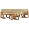 vidaXL Conjunto de Sof&aacute;s para Exterior 6 unid. 5 lugar Natural e Bege
