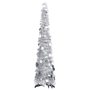 vidaXL &Aacute;rvore de Natal pop-up artificial 120 cm PET prateado