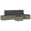 vidaXL Conjunto de Sof&aacute; de Jardim 6 unid. Cinzeto vime PE