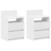 vidaXL Mesas de cabeceira 2 pcs com 2 gavetas 40x33x60 cm branco